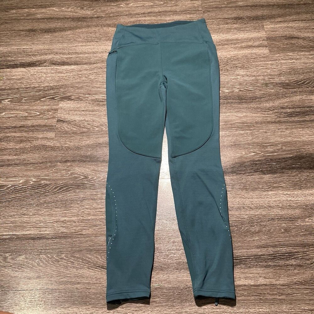 Lululemon Tech Fleece HR Run Tights womens 6 Green Jasper LW5EYNS